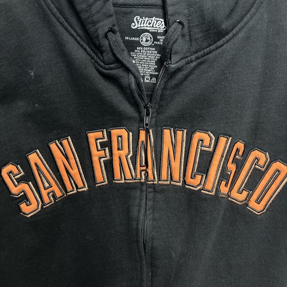 San Francisco Giants Hoodie Men's XXL Black MLB Baseball Stitches Full Zip Heavy - Picture 3 of 9